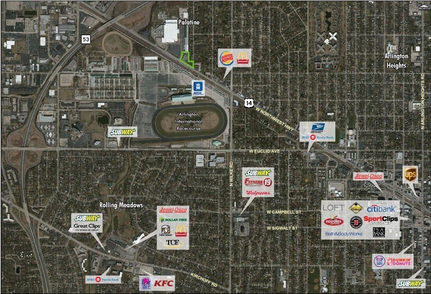 1400 E Northwest Hwy, Palatine, IL à vendre - Aérien - Image 2 de 3