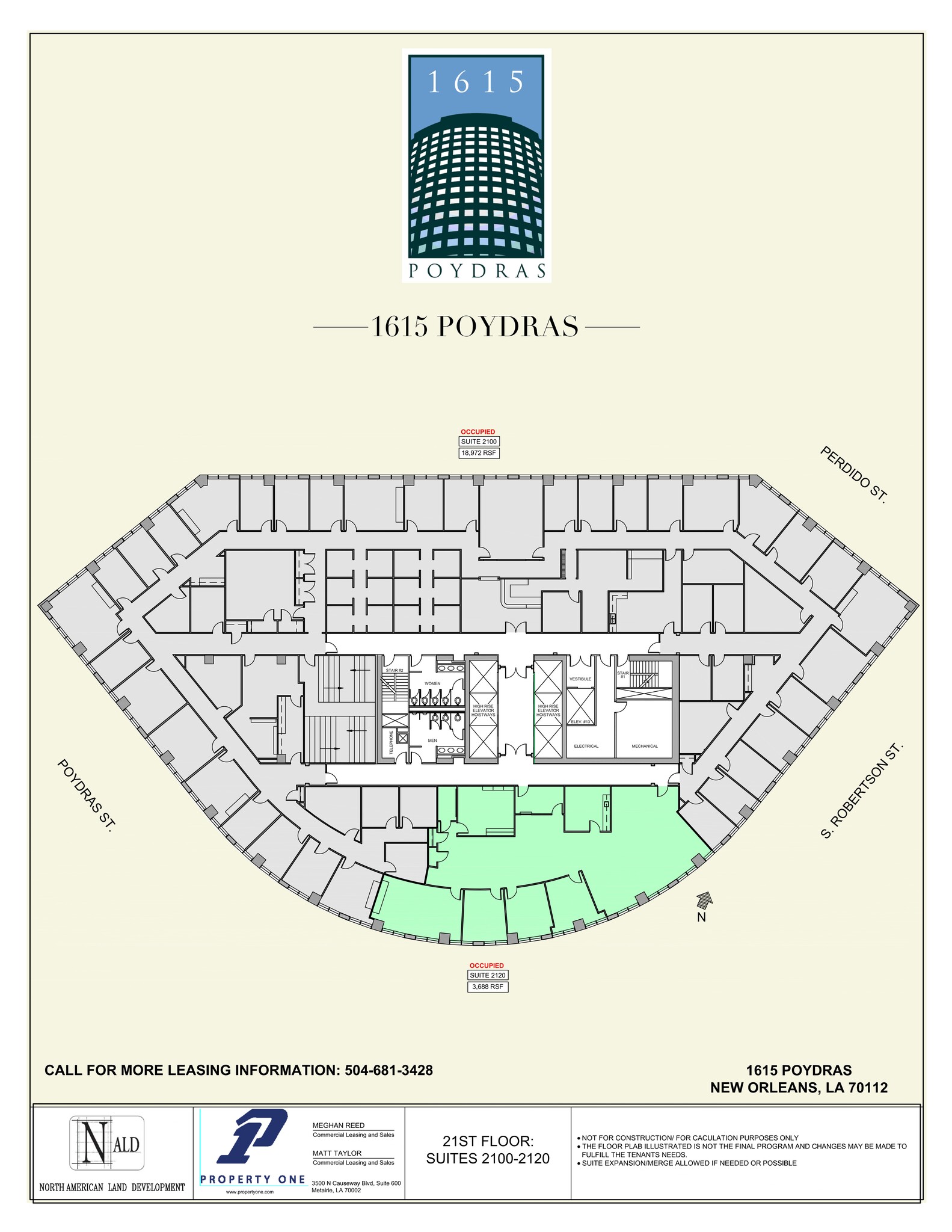 1615 Poydras St, New Orleans, LA à louer Plan de site- Image 1 de 1