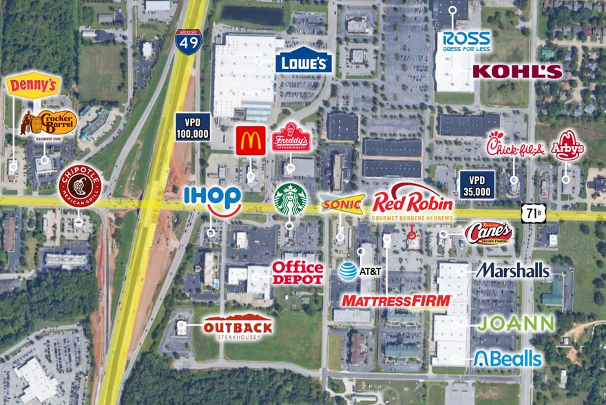 4300 W Walnut St, Rogers, AR à vendre - Aérien - Image 2 de 2