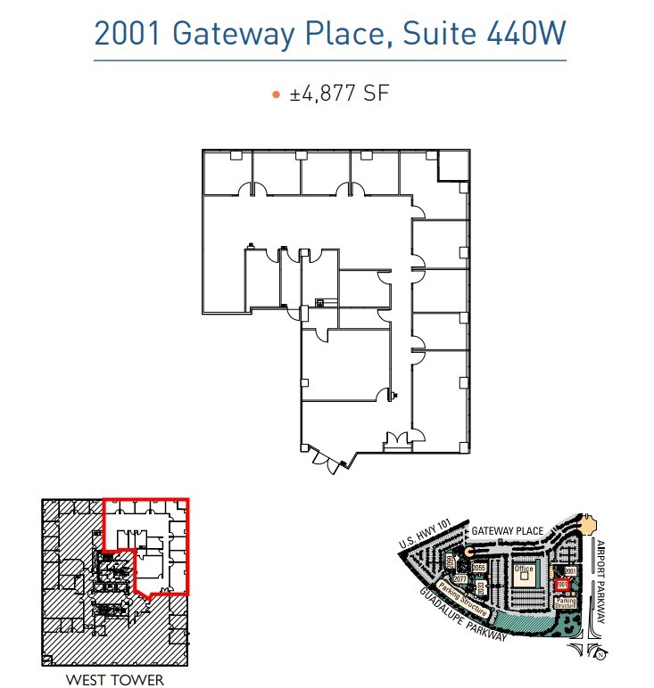 2001 Gateway Pl, San Jose, CA à louer Plan d’étage- Image 1 de 1