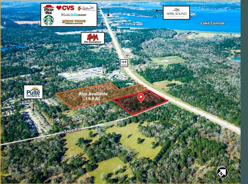 Hwy 105 & Sapp Rd, Conroe, TX à vendre - Photo principale - Image 1 de 1