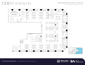 1301 Fannin St, Houston, TX à louer Plan d  tage- Image 1 de 2