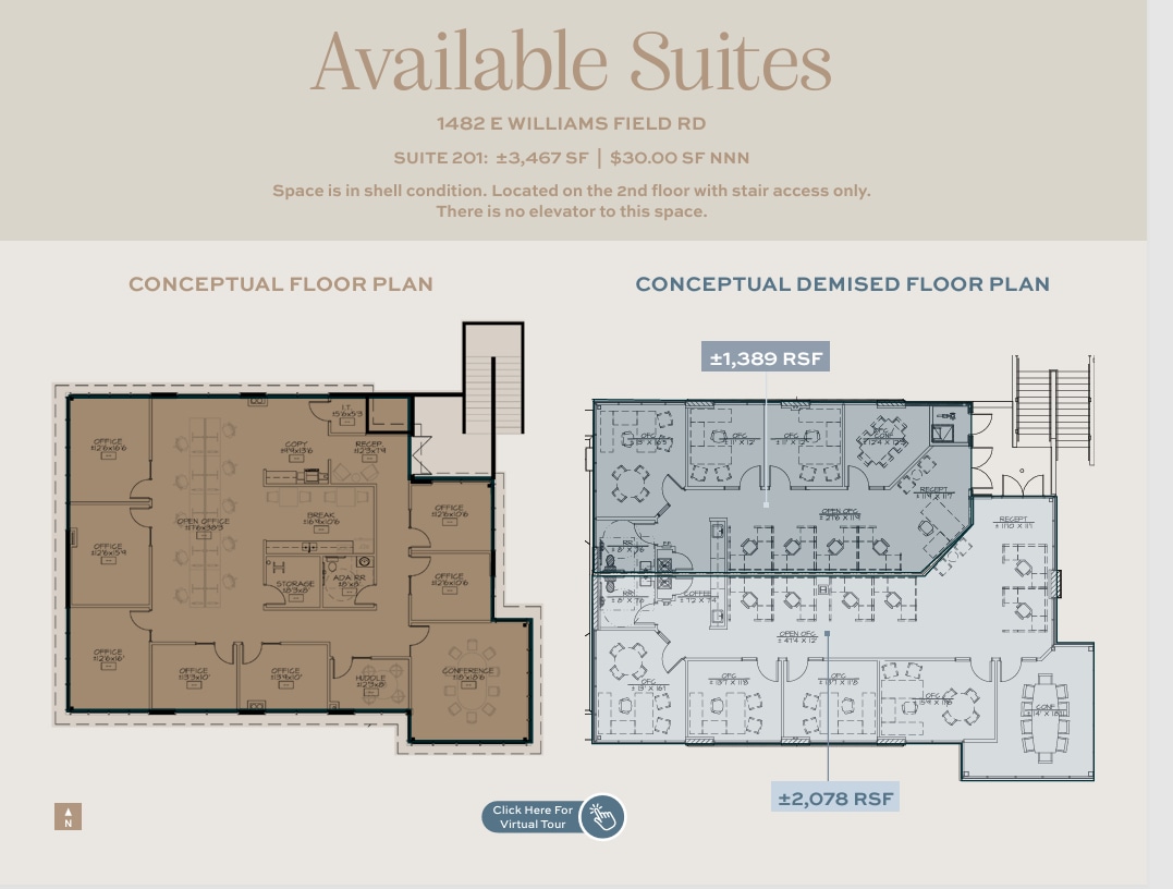 1482 E Williams Field Rd, Gilbert, AZ à louer Plan d’étage- Image 1 de 1