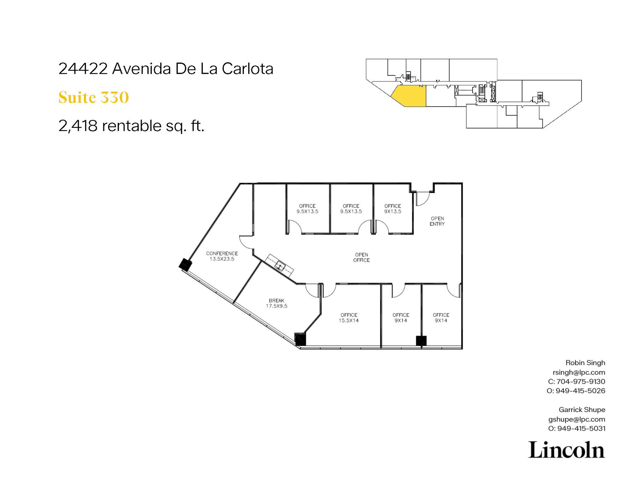 24422 Avenida De La Carlota, Laguna Hills, CA for lease Floor Plan- Image 1 of 10