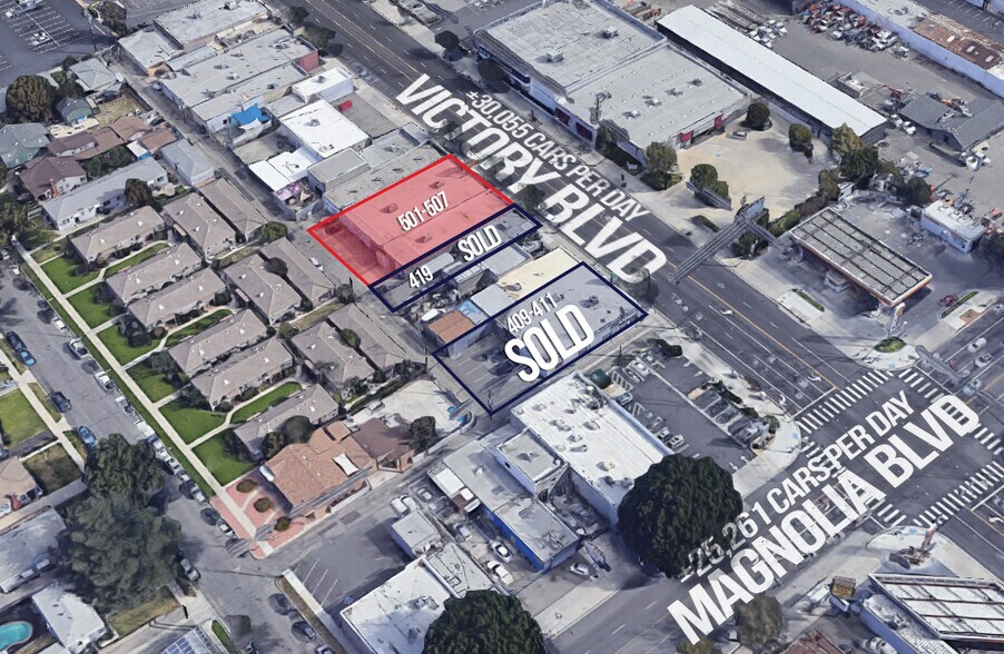 501-507 N Victory Blvd, Burbank, CA à vendre - Aérien - Image 2 de 7