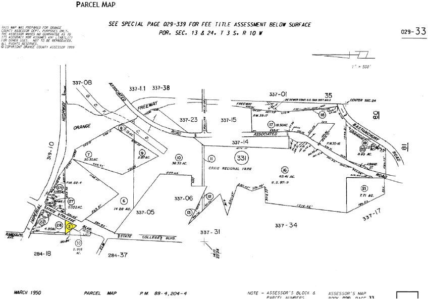 405 S State College Blvd, Brea, CA à vendre Plan cadastral- Image 1 de 1