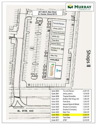 Plus de détails pour 3817-3843 E Main St, St Charles, IL - Commerce de détail à louer