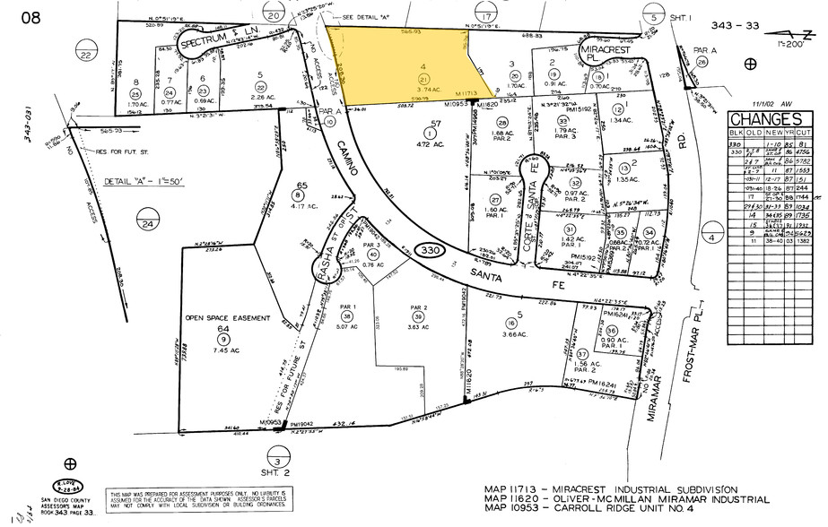 8525 Camino Santa Fe, San Diego, CA à louer - Plan cadastral - Image 2 de 5