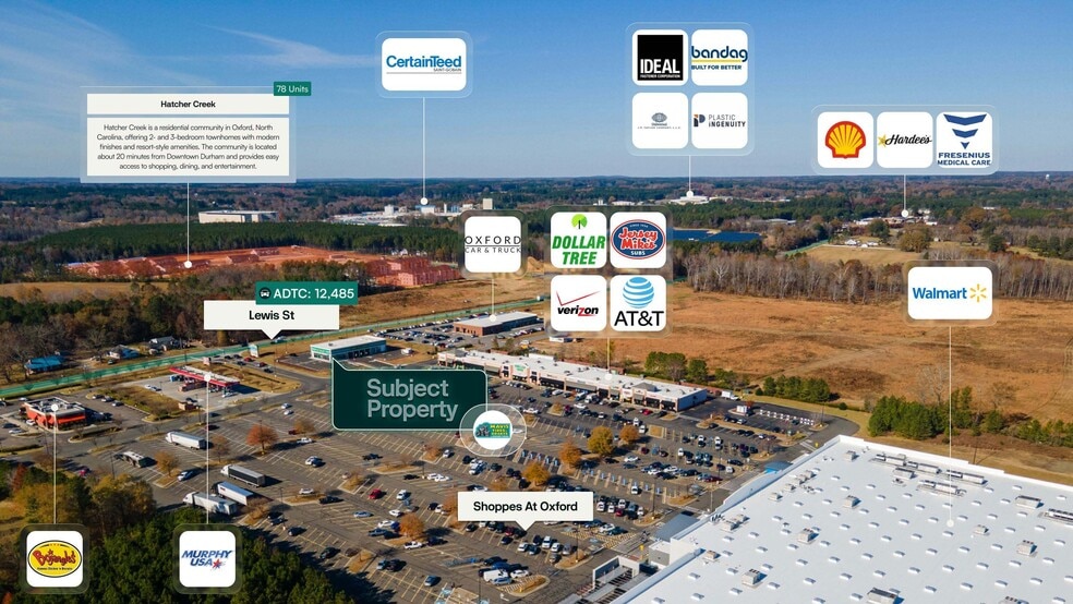 1013 Lewis St, Oxford, NC à vendre - Aérien - Image 3 de 3