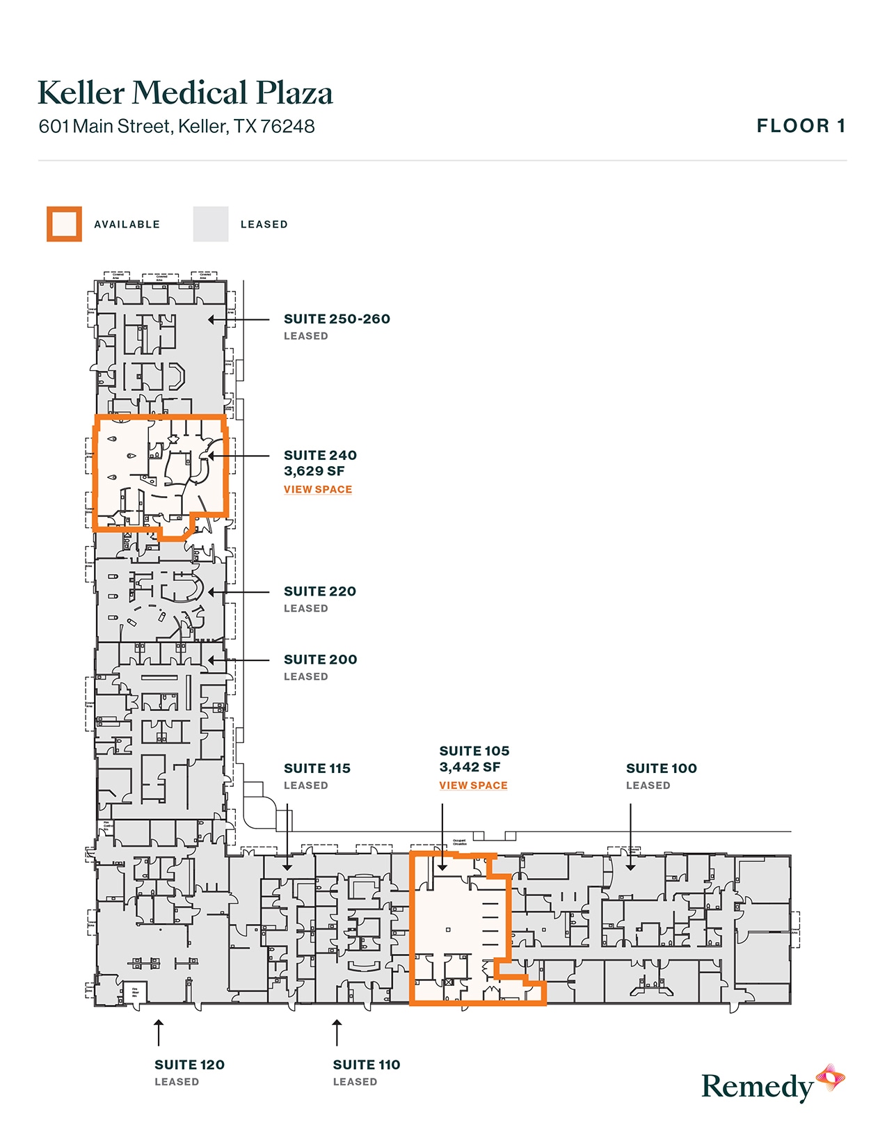 601 S Main St, Keller, TX à louer Plan d’étage- Image 1 de 1