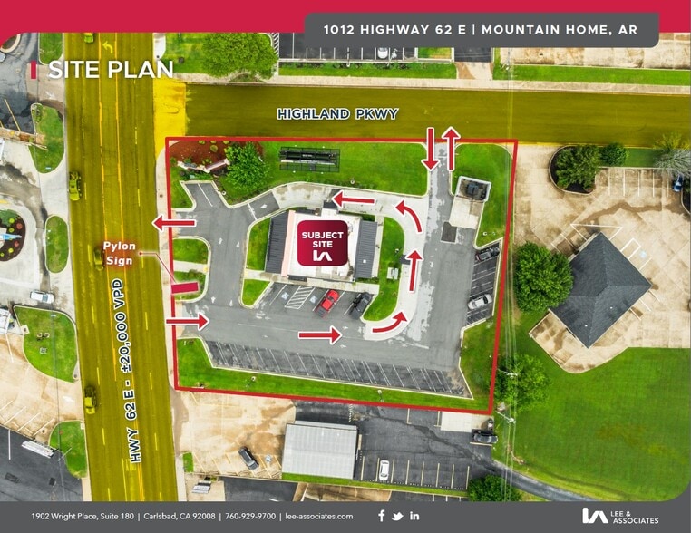 1012 Highway 62 E, Mountain Home, AR for lease - Aerial - Image 2 of 2