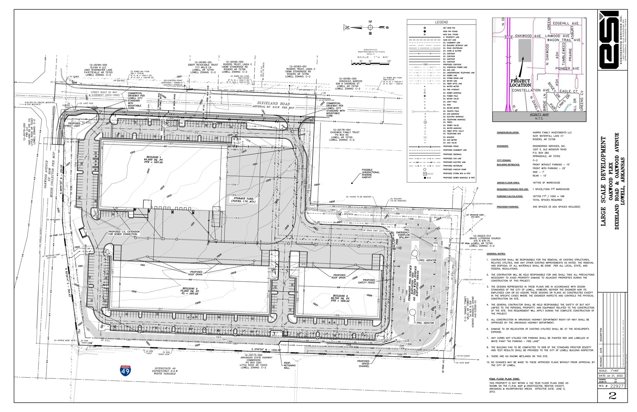 Oakwood & Dixieland Rd, Lowell, AR à louer Plan de site- Image 1 de 20