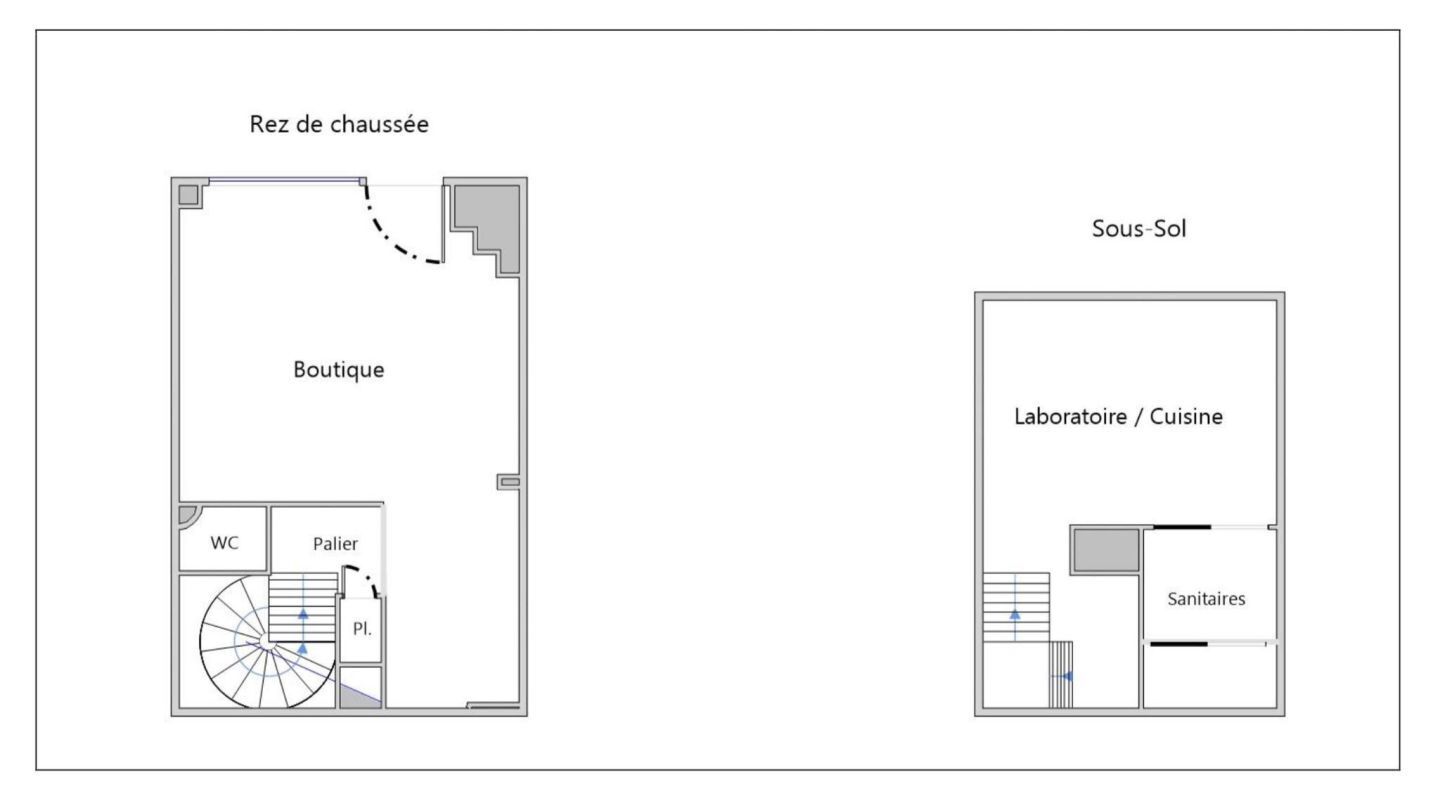 Retail in Paris for sale Floor Plan- Image 1 of 2