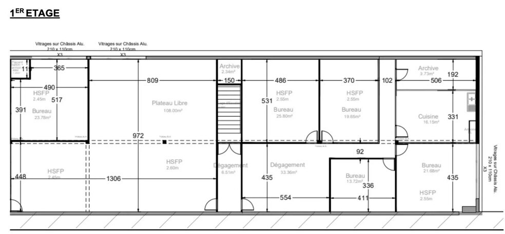 Bureau dans Sotteville-lès-Rouen à louer - Plan d’étage - Image 2 de 2