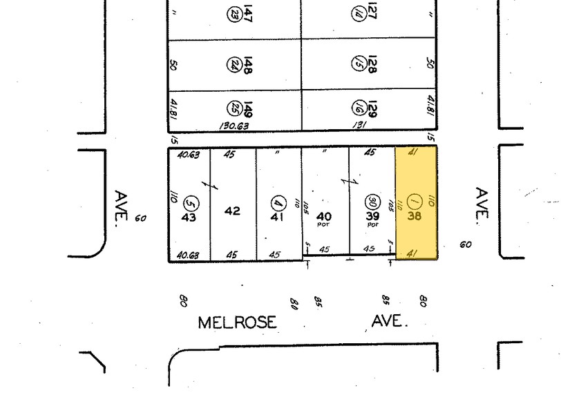 8001 Melrose Ave, Los Angeles, CA à vendre - Plan cadastral - Image 1 de 1