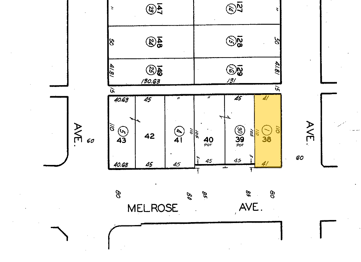 8001 Melrose Ave, Los Angeles, CA à vendre Plan cadastral- Image 1 de 1