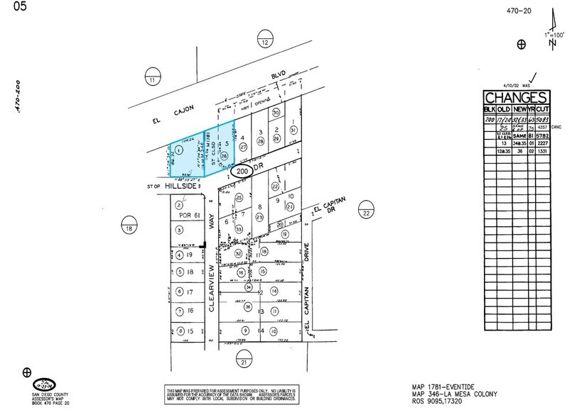 7893 El Cajon Blvd, La Mesa, CA à louer - Plan cadastral - Image 2 de 2