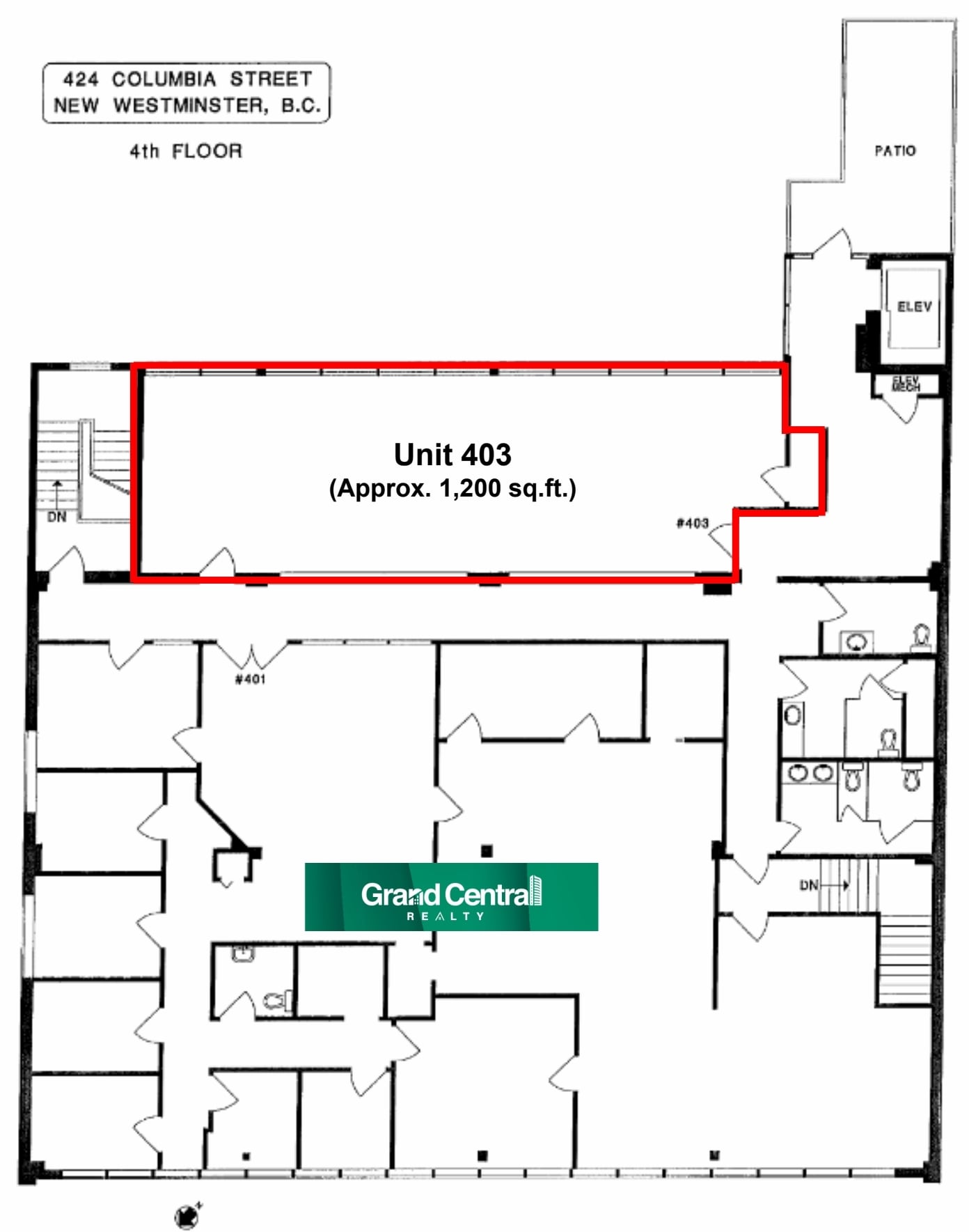 424 Columbia St, New Westminster, BC à louer Plan d’étage- Image 1 de 1