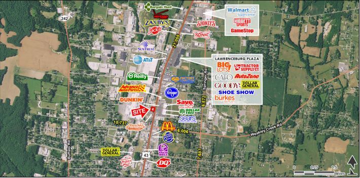 1505 N Locust Ave, Lawrenceburg, TN à louer - Aérien - Image 3 de 3