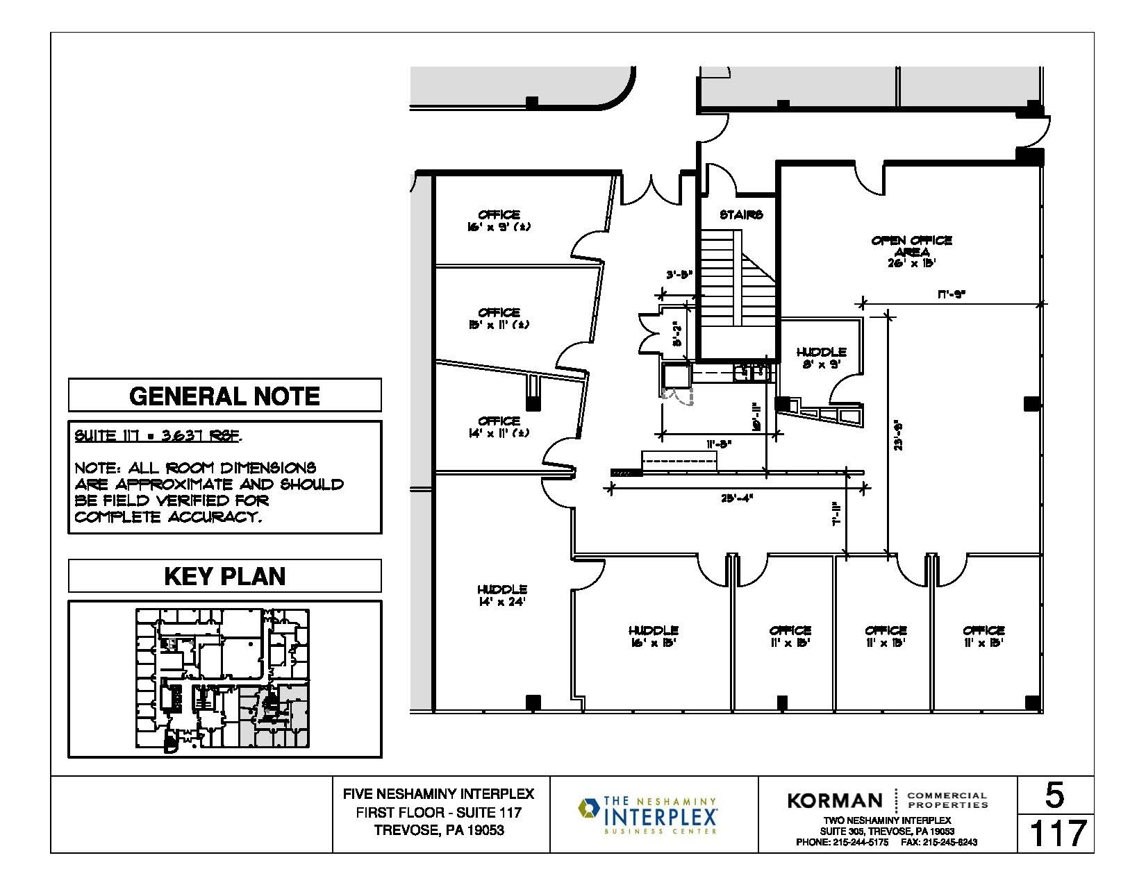 5 Neshaminy Interplex, Trevose, PA à louer Plan d’étage- Image 1 de 3