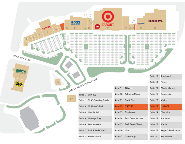 321-355 Azalea Square Blvd, Summerville, SC à louer - Plan de site - Image 2 de 8