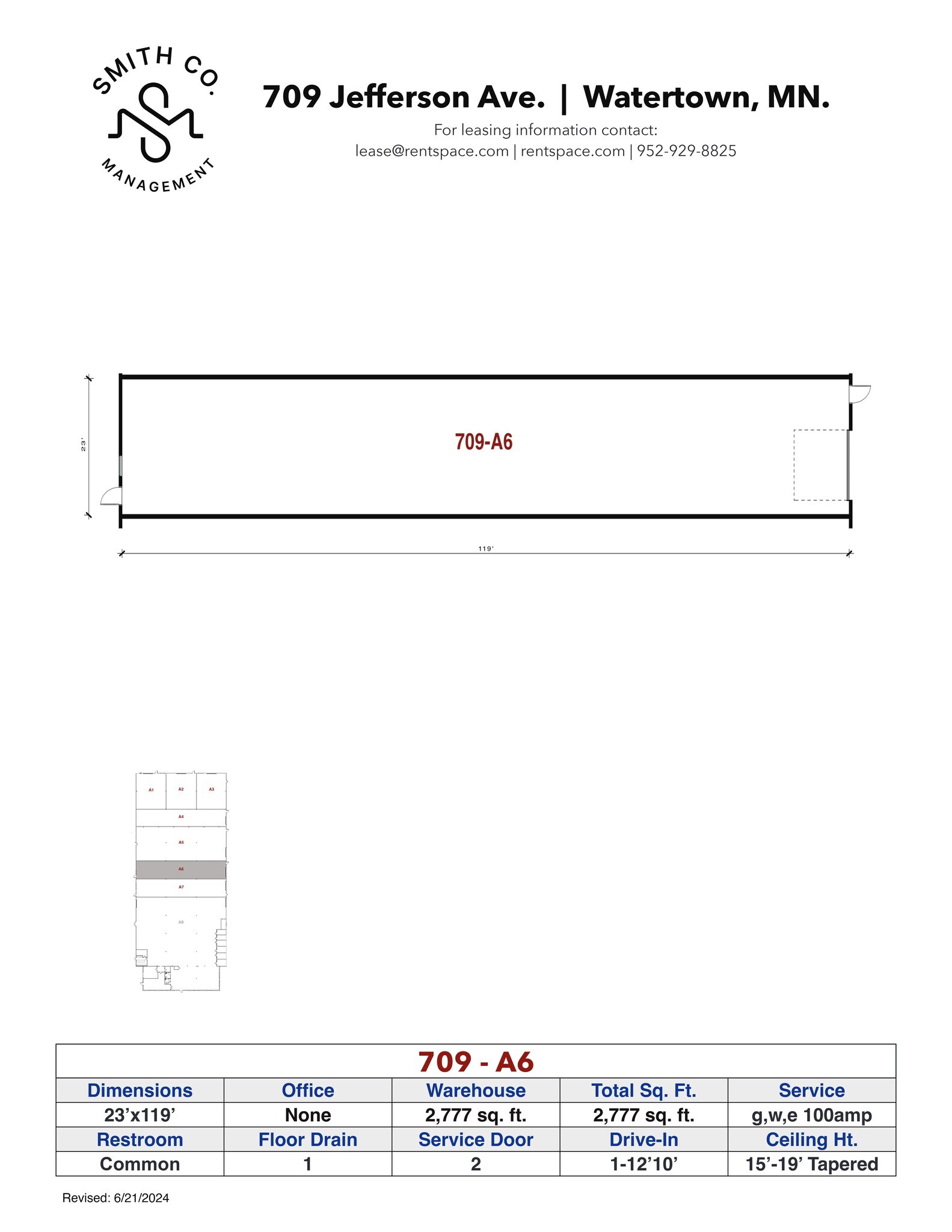 701-709 Jefferson Ave SW, Watertown, MN for lease Site Plan- Image 1 of 1