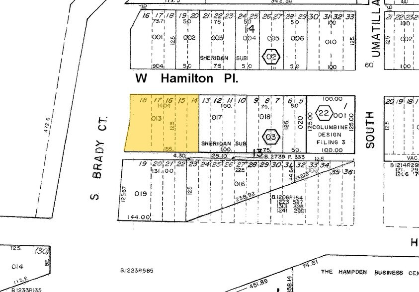 2080 W Hamilton Pl, Sheridan, CO à louer - Plan cadastral - Image 3 de 6