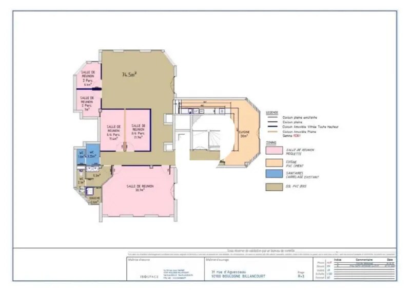 Office in Boulogne-Billancourt for lease - Floor Plan - Image 2 of 2