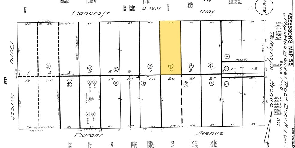 2462 - Bancroft Way, Berkeley, CA for sale - Plat Map - Image 2 of 21