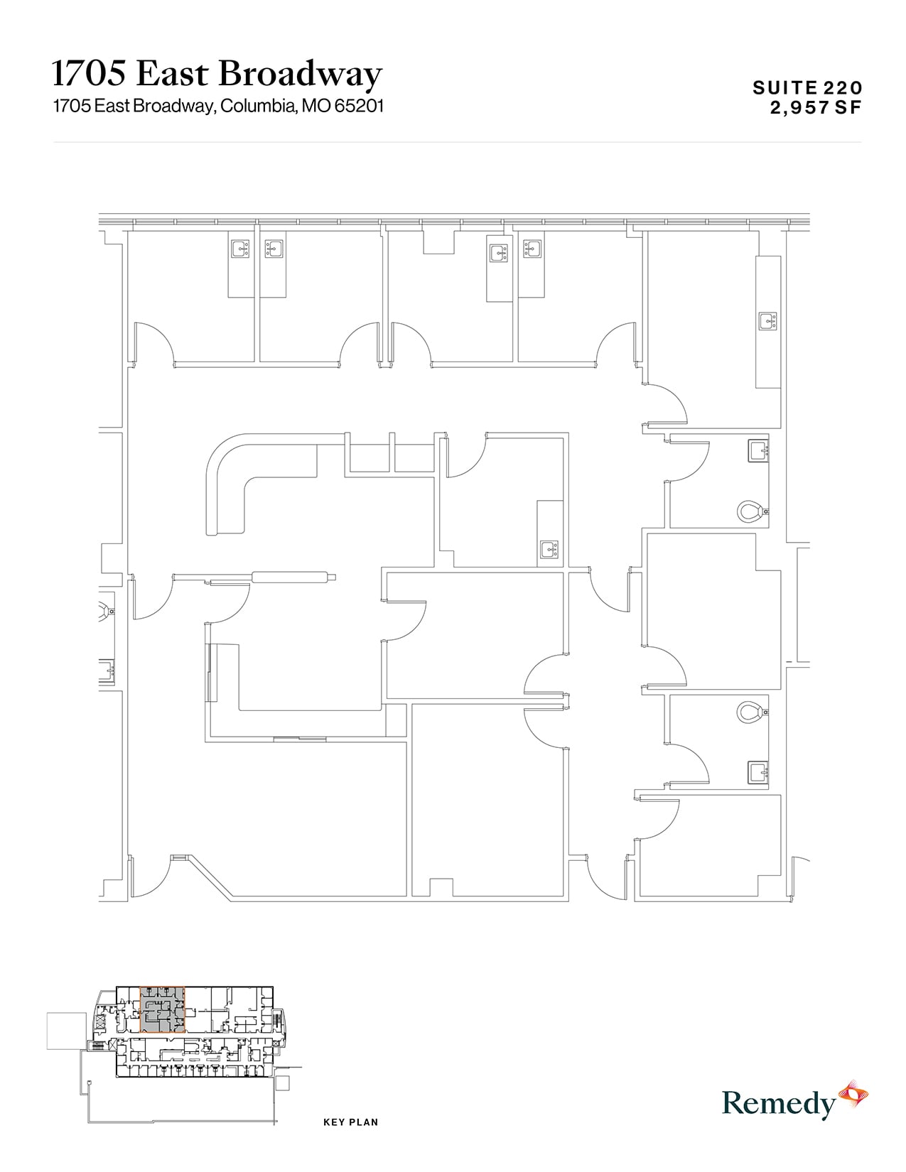 1705 E Broadway, Columbia, MO à louer Plan d’étage- Image 1 de 2