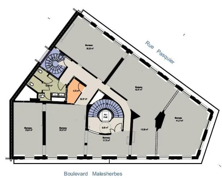 8 boulevard Malesherbes, Paris for lease - Floor Plan - Image 2 of 2
