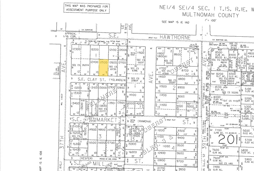 3735 SE Clay St, Portland, OR for sale - Plat Map - Image 2 of 11