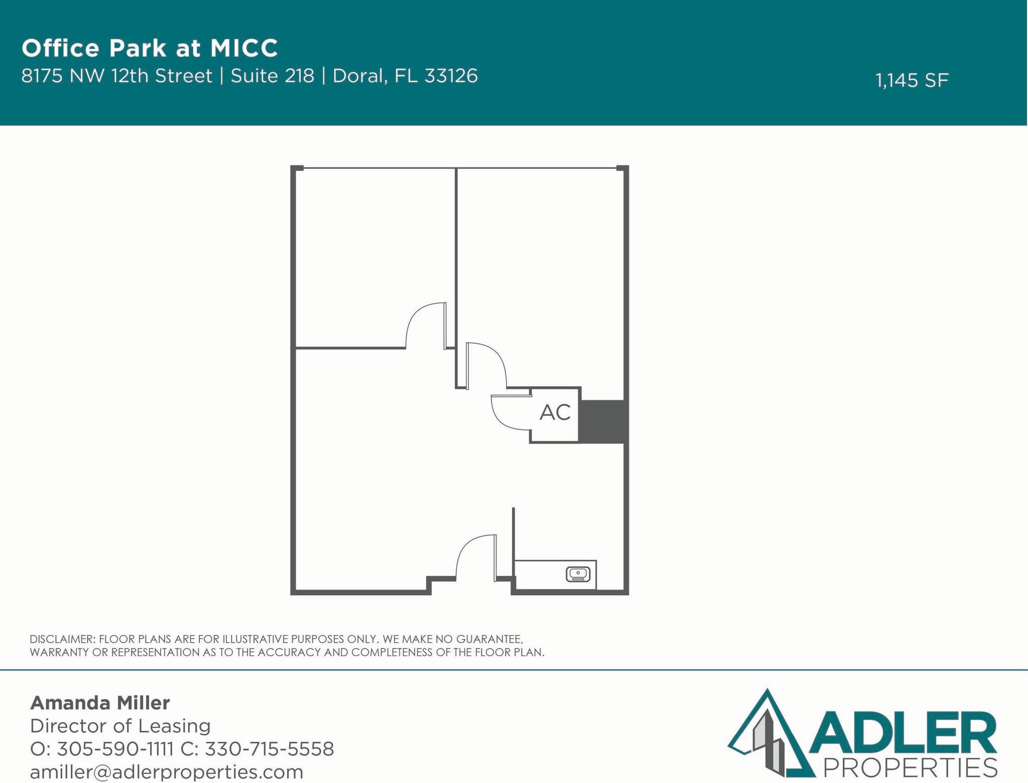 1200 NW 78th Ave, Doral, FL à louer Plan d’étage- Image 1 de 1