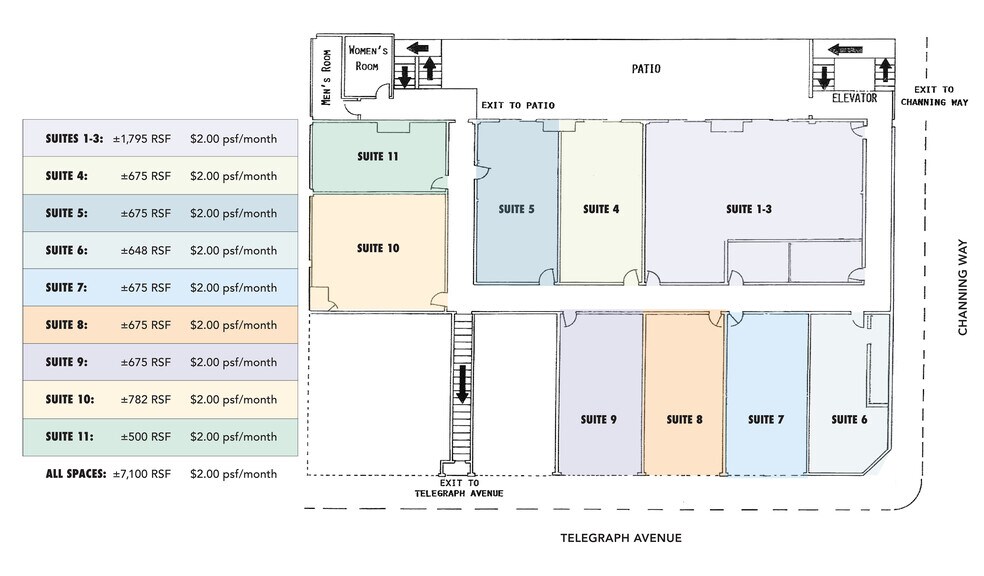 2505 Channing Way, Berkeley, CA à louer - Plan d’étage - Image 2 de 20