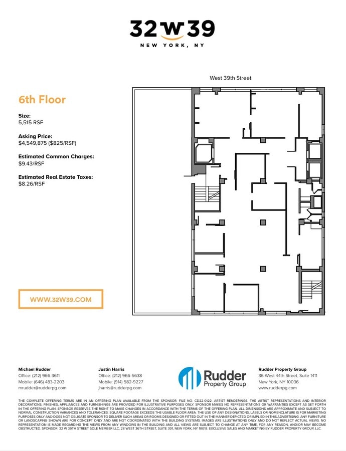 32 W 39th St, New York, NY 10018 - Unit OFF6 - - Floor Plan - Image 1 of 1