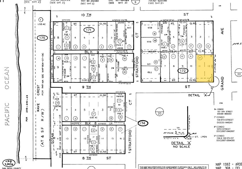 910 Camino Del Mar, Del Mar, CA for lease - Plat Map - Image 3 of 8
