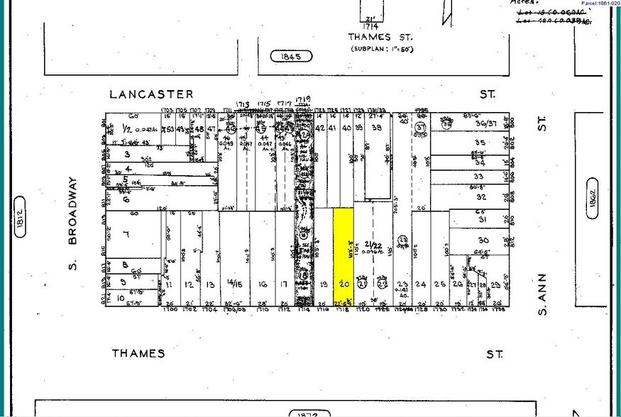 1718 Thames St, Baltimore, MD à louer - Plan cadastral - Image 2 de 21