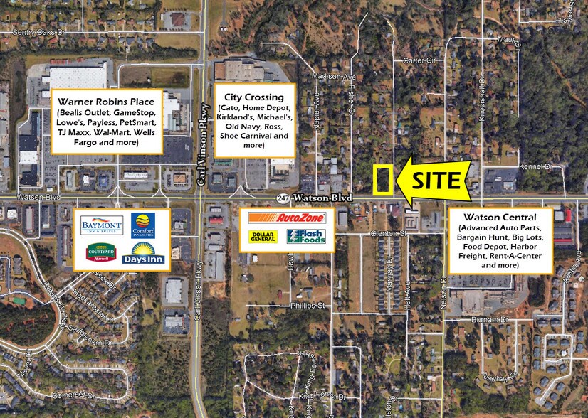 2400 Watson Blvd, Warner Robins, GA à vendre - Aérien - Image 2 de 2
