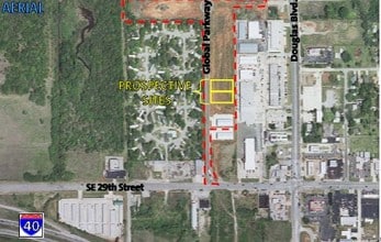 2800 Global Pky, Midwest City, OK - Aerial  map view