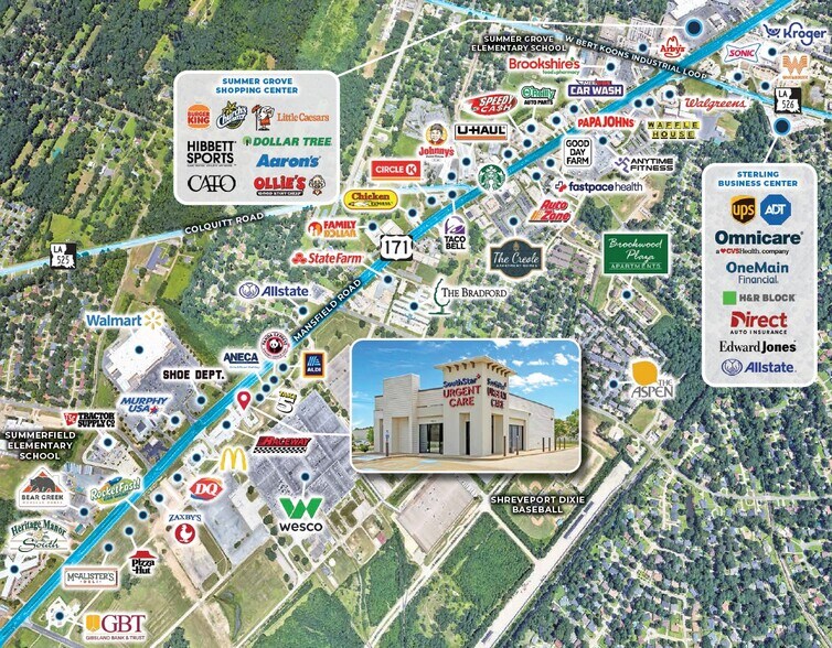 9525 Mansfield Rd, Shreveport, LA à vendre - Aérien - Image 2 de 16