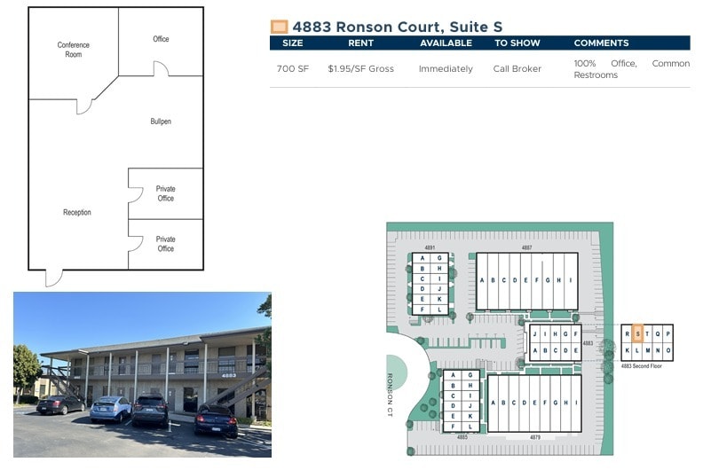 4883 Ronson Ct, San Diego, CA for lease Floor Plan- Image 1 of 2