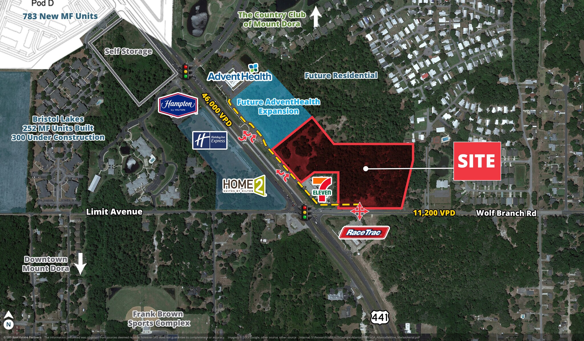 US Highway 441, Mount Dora, FL for sale Aerial- Image 1 of 2