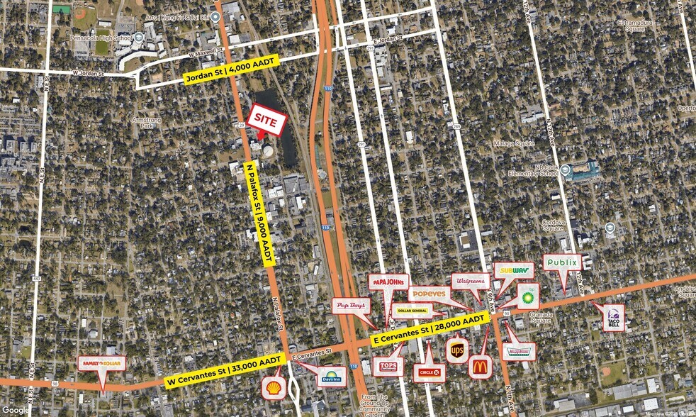 1750 N Palafox St, Pensacola, FL à vendre - Aérien - Image 2 de 3