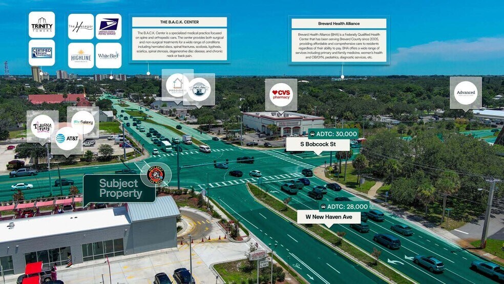 10 W New Haven Ave, Melbourne, FL à vendre - Aérien - Image 3 de 3