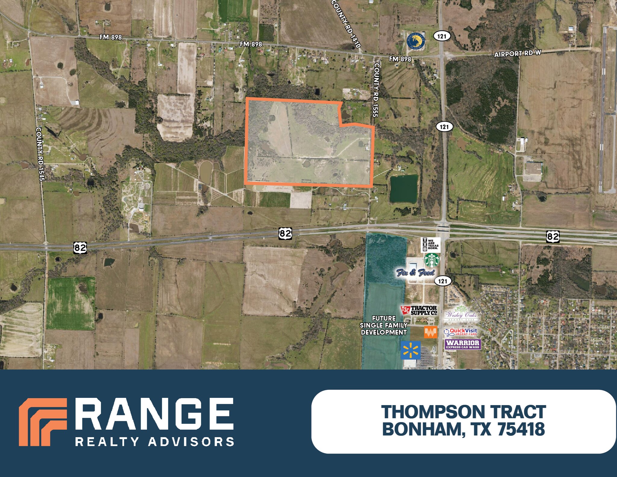 County Road 1555, Bonham, TX à vendre Aérien- Image 1 de 2