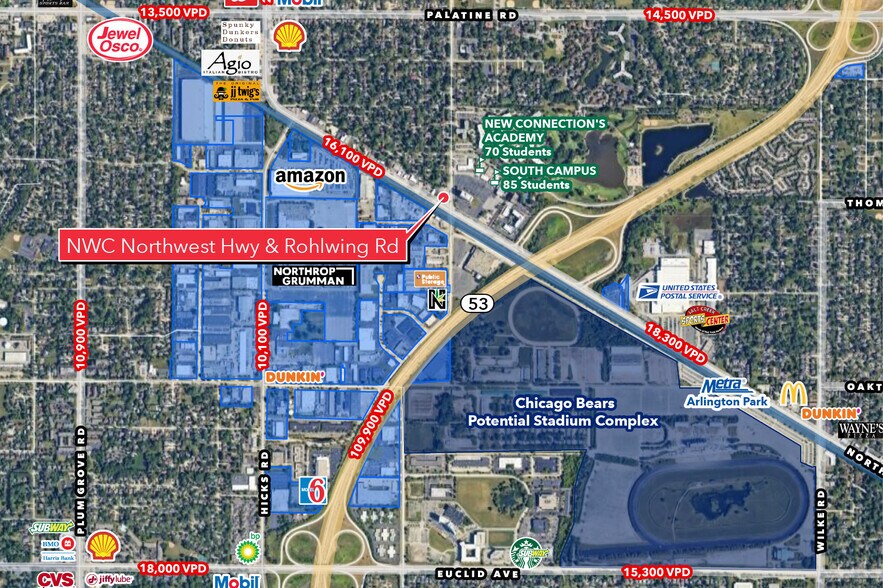 756 E Northwest Hwy, Palatine, IL for lease - Aerial - Image 2 of 2