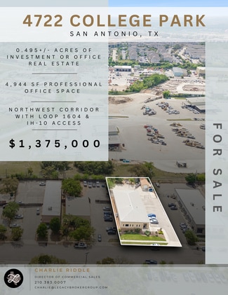 Plus de détails pour 4722 College Park, San Antonio, TX - Flex à vendre