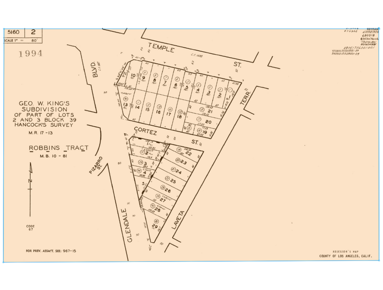 1523 Cortez St, Los Angeles, CA à vendre - Plan cadastral - Image 2 de 2