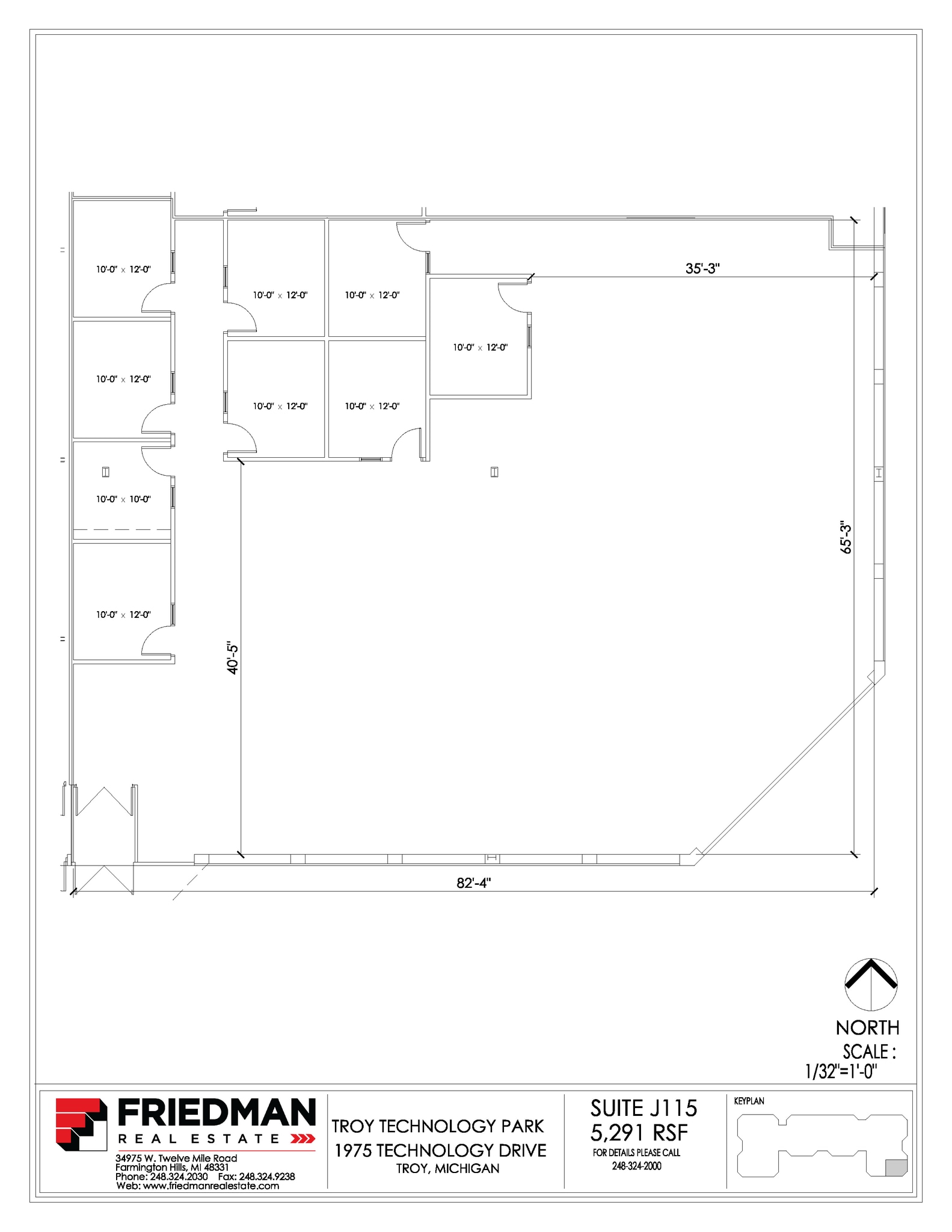 1919-1975 Technology Dr, Troy, MI for lease Floor Plan- Image 1 of 2