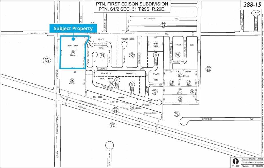 Hwy 184, Bakersfield, CA for sale - Plat Map - Image 3 of 3